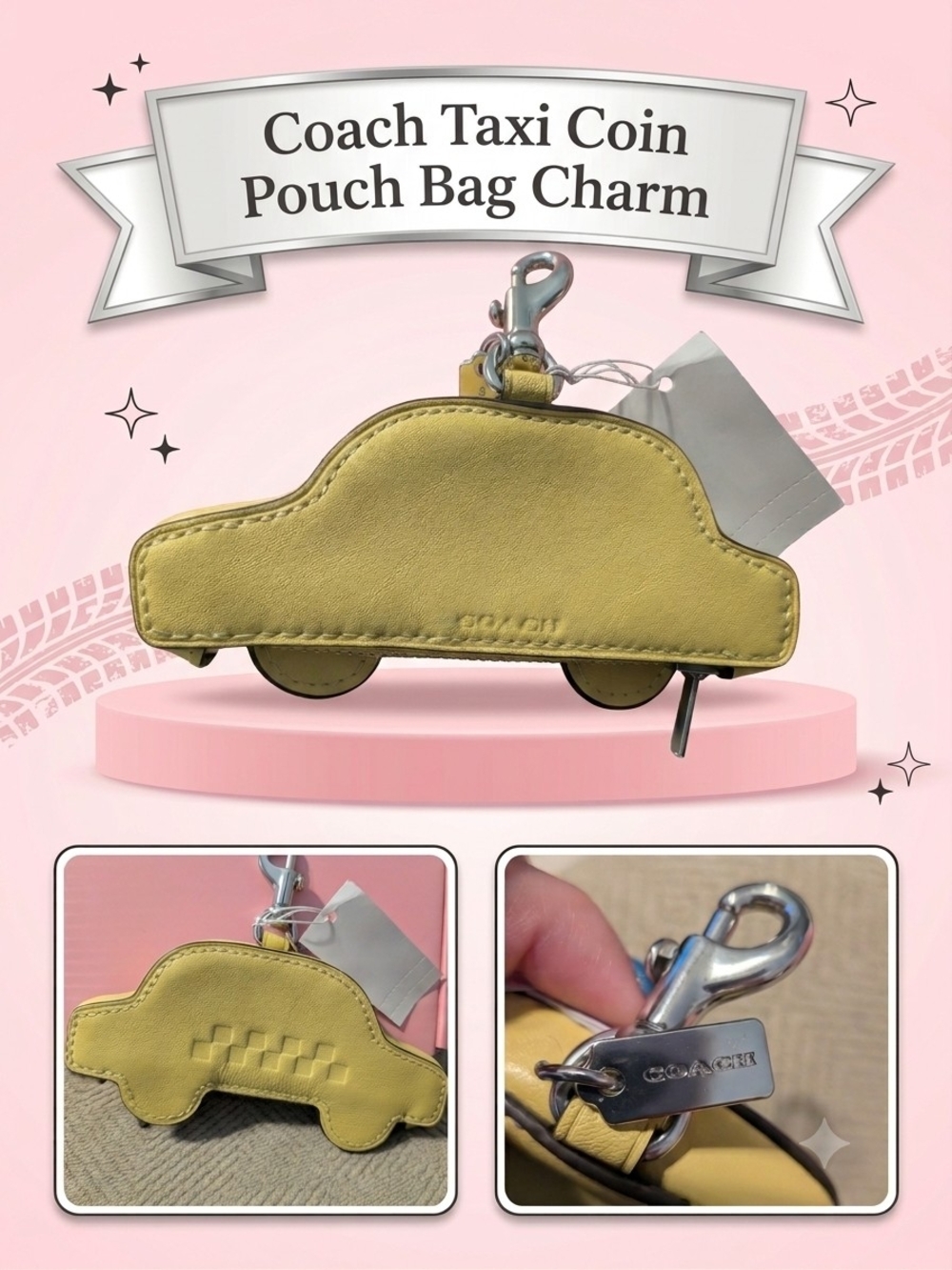 Coach Taxi Coin Pouch Bag Charm